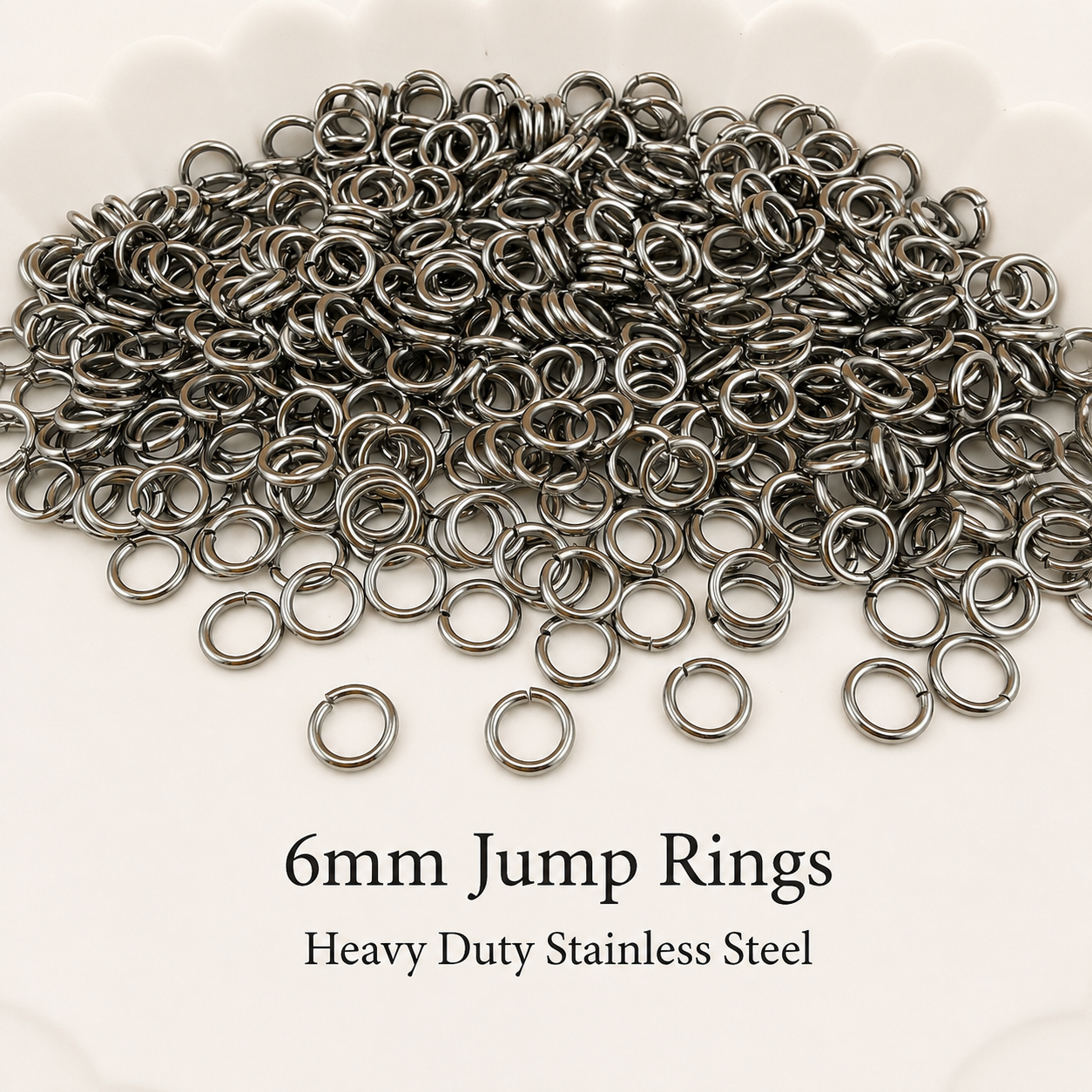 6mm Open Jump Rings - Multiple Gauge Options