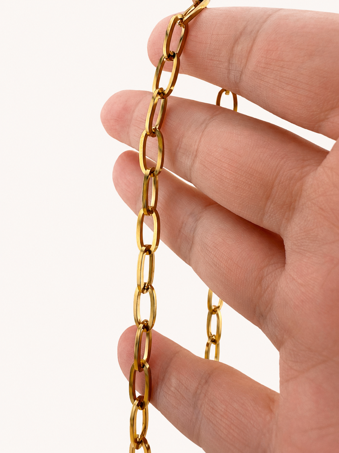Antiqued Gold Paperclip Chain Necklace