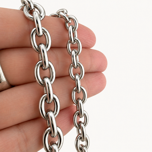 Bold & Thick Oval Cable Chain – Two Available Sizes (By the Foot)