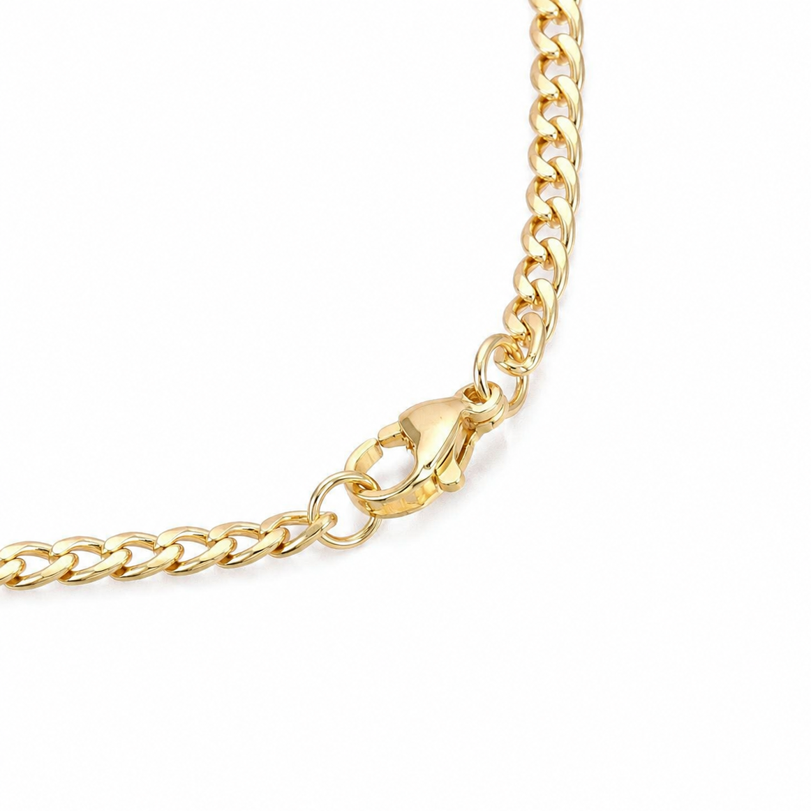 Light Gold Curb Chain Necklace - 21"