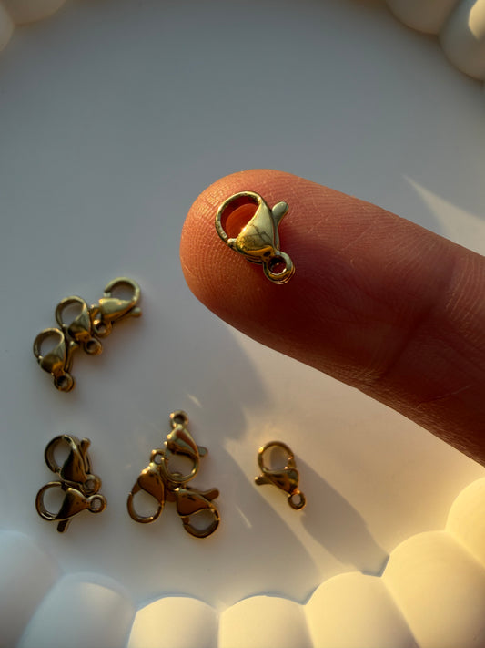 10mm Lobster Clasps - 18K Warm Gold