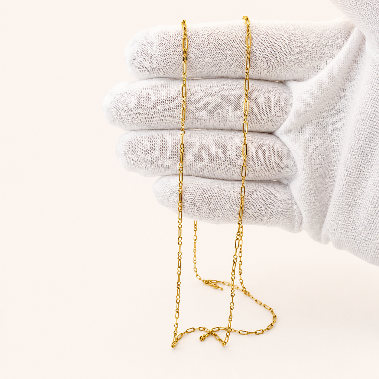 18K Gold IP Micro Paperclip Chain- 1.8x5mm