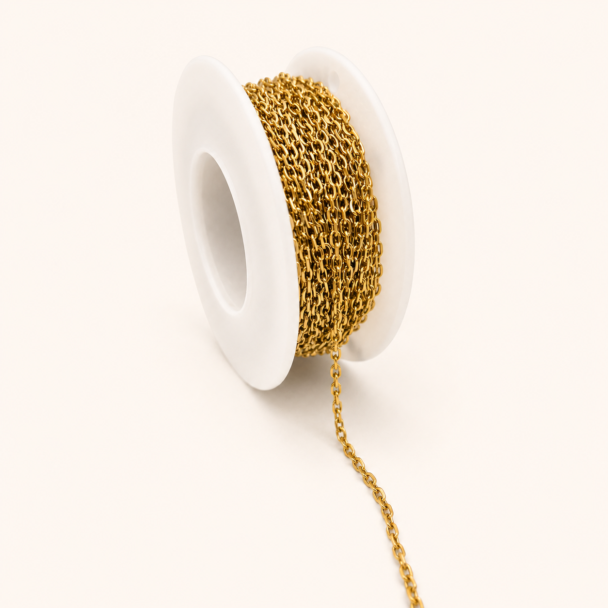 18K Gold Cable Chain - 2.5mm Faceted