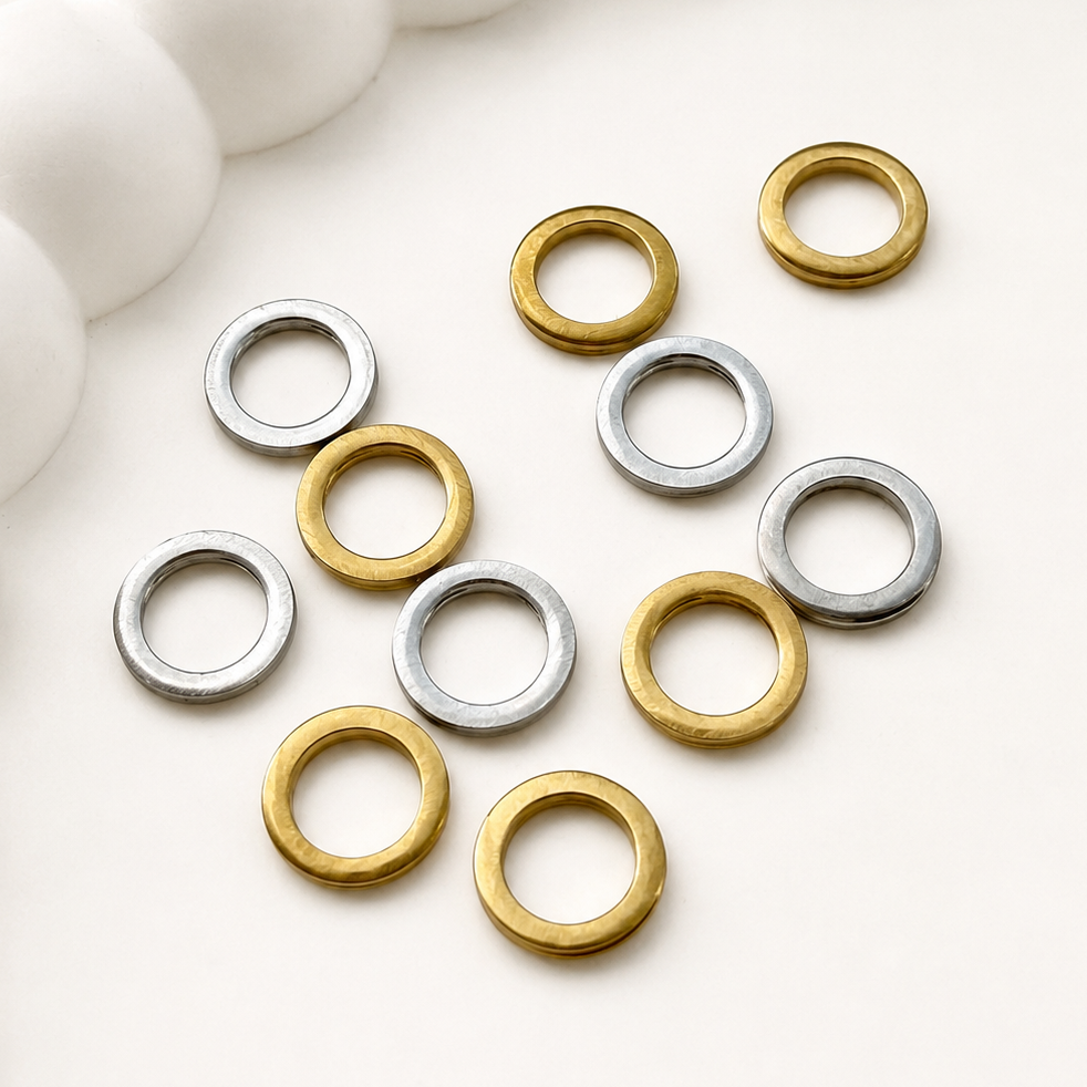 Stainless Steel Linking Rings – 8-10mm Gold & Silver
