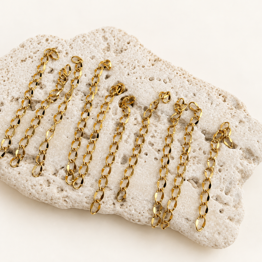 2" Gold Faceted Chain Extender (10 Pack)