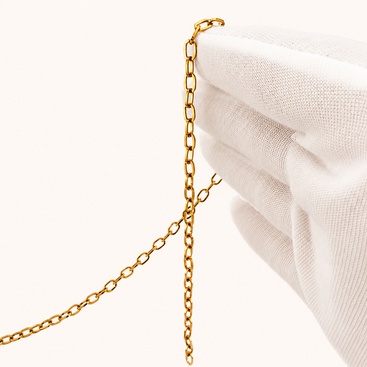 18K Gold Flat Oval Cable Chain - 6.6x4mm (By the Foot)