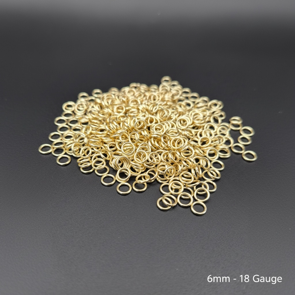 6mm • 18 Gauge - Gold Open Jump Rings (50/100 Packs)