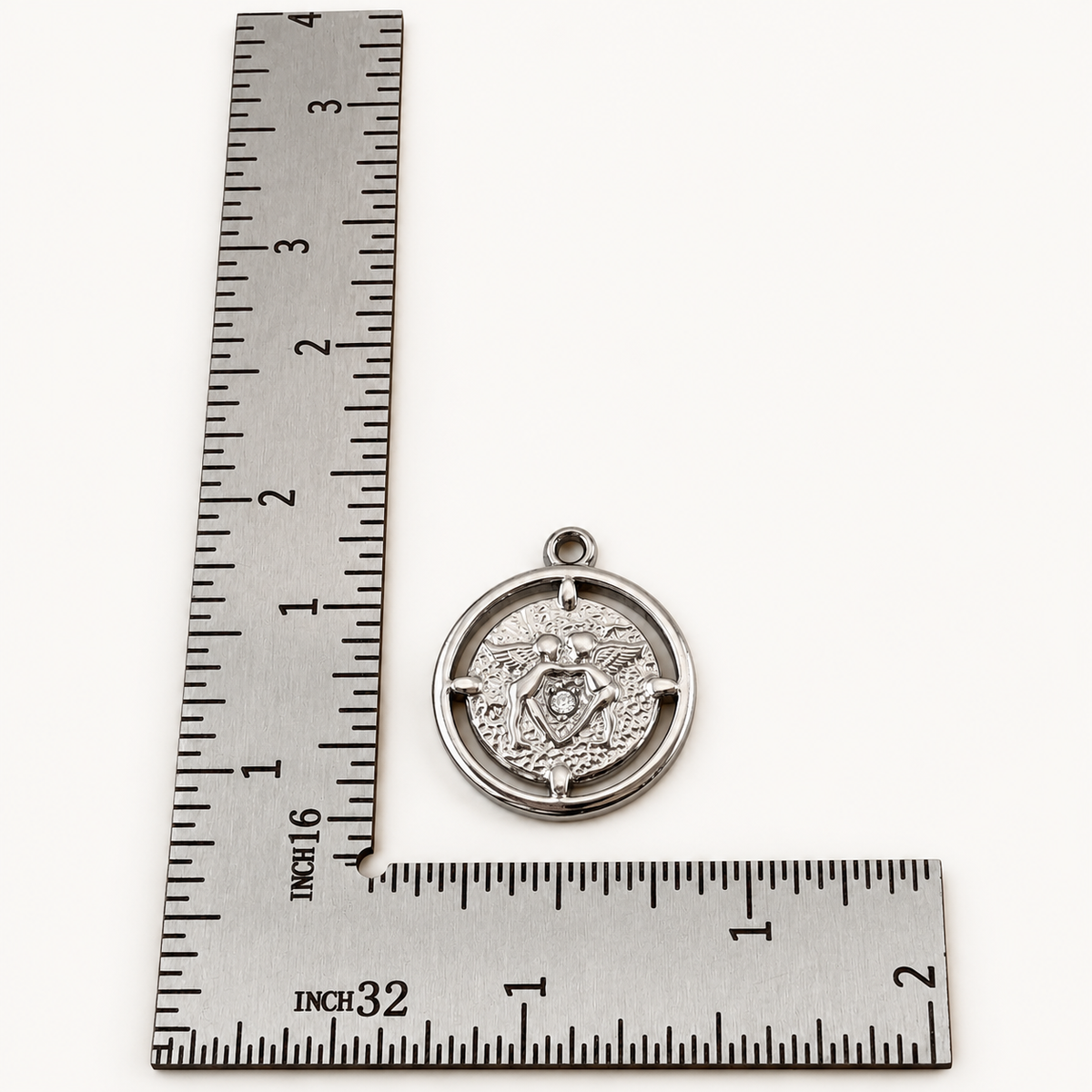 Double Angel Medallion Pendant – 23.5mm