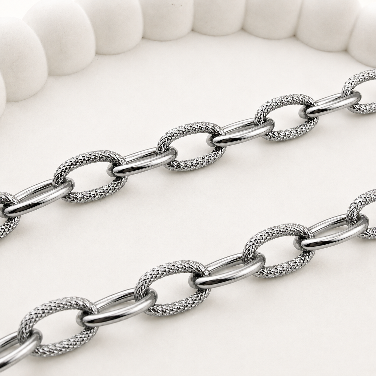 Alternating Textured Cable Chain – 13.5mm