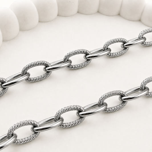 Chunky Alternating Textured Cable Chain – 13.5mm (By the Foot)