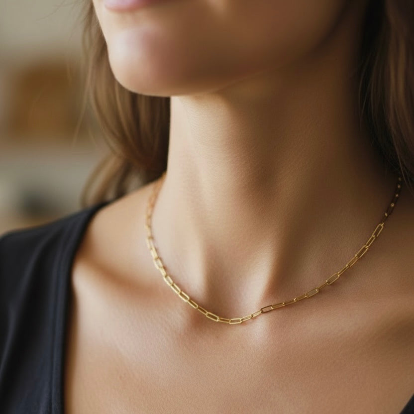 18K Gold PVD Paperclip Chain - 6.5mm