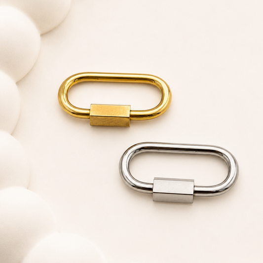 21mm Oval Screw Carabiner - 18K Gold PVD & Silver Finishes