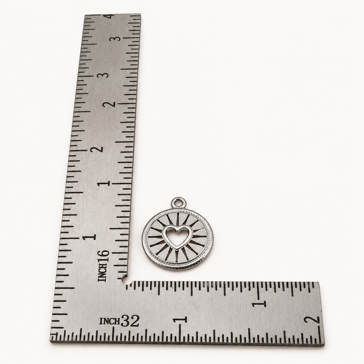 Open Heart Medallion Charm – 18mm