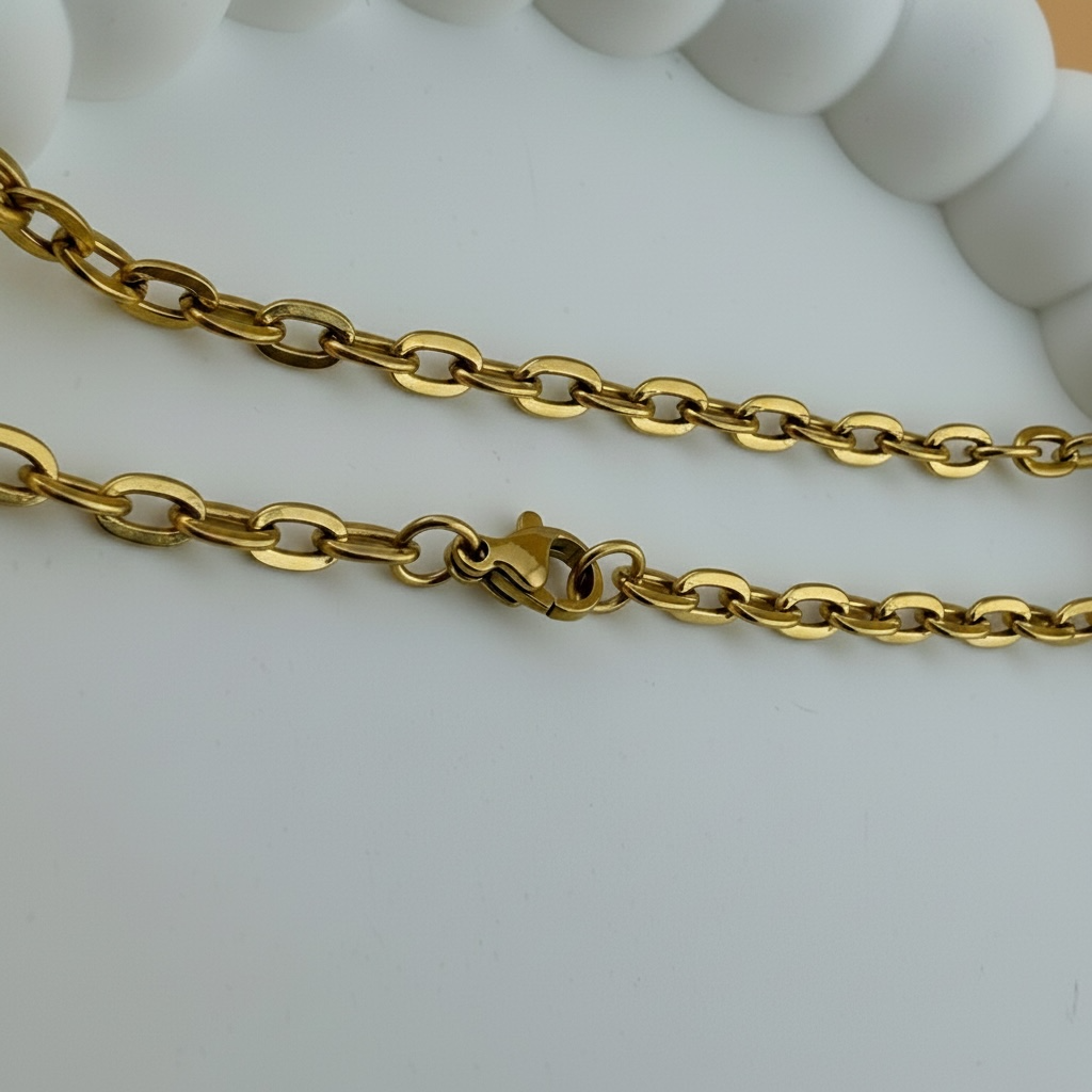 Gold Cable Chain Necklace - 23.7"