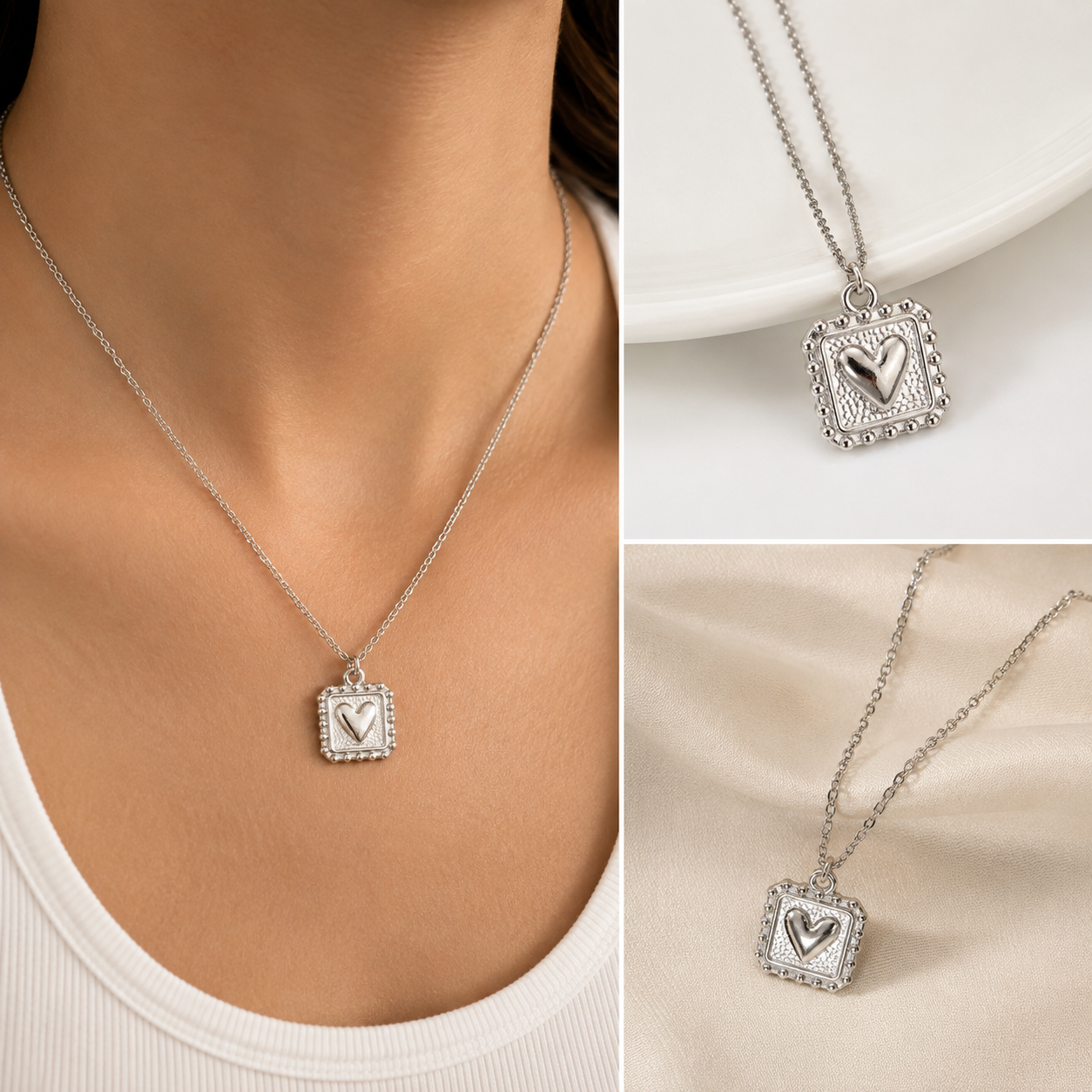 Framed Heart Charm – 17x14mm