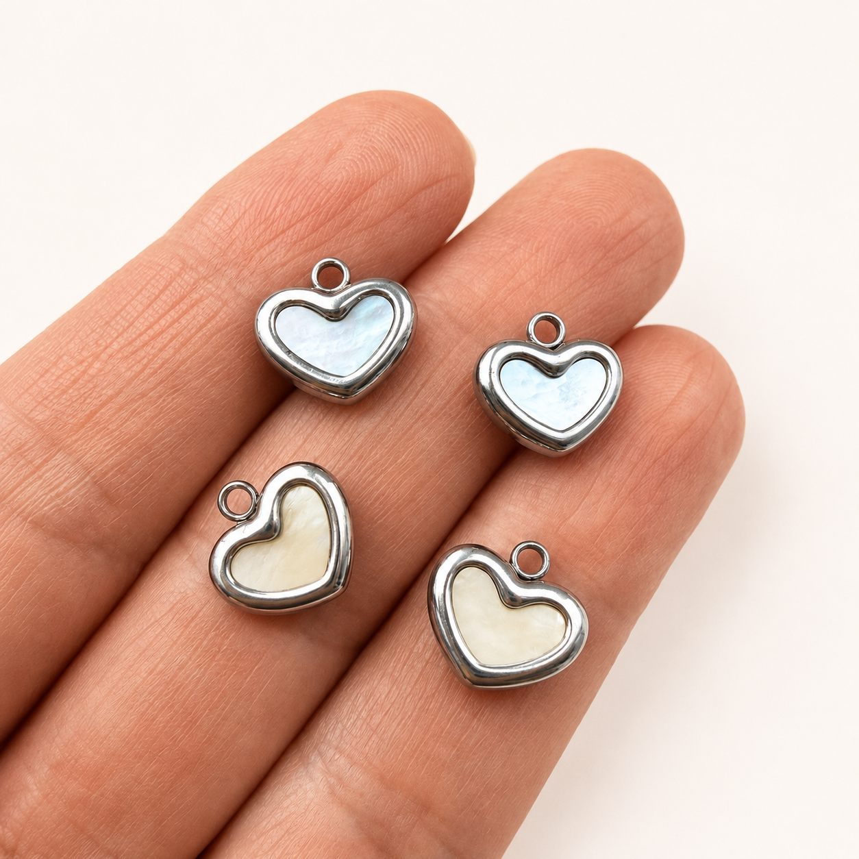 Shell Heart Charm -11mm
