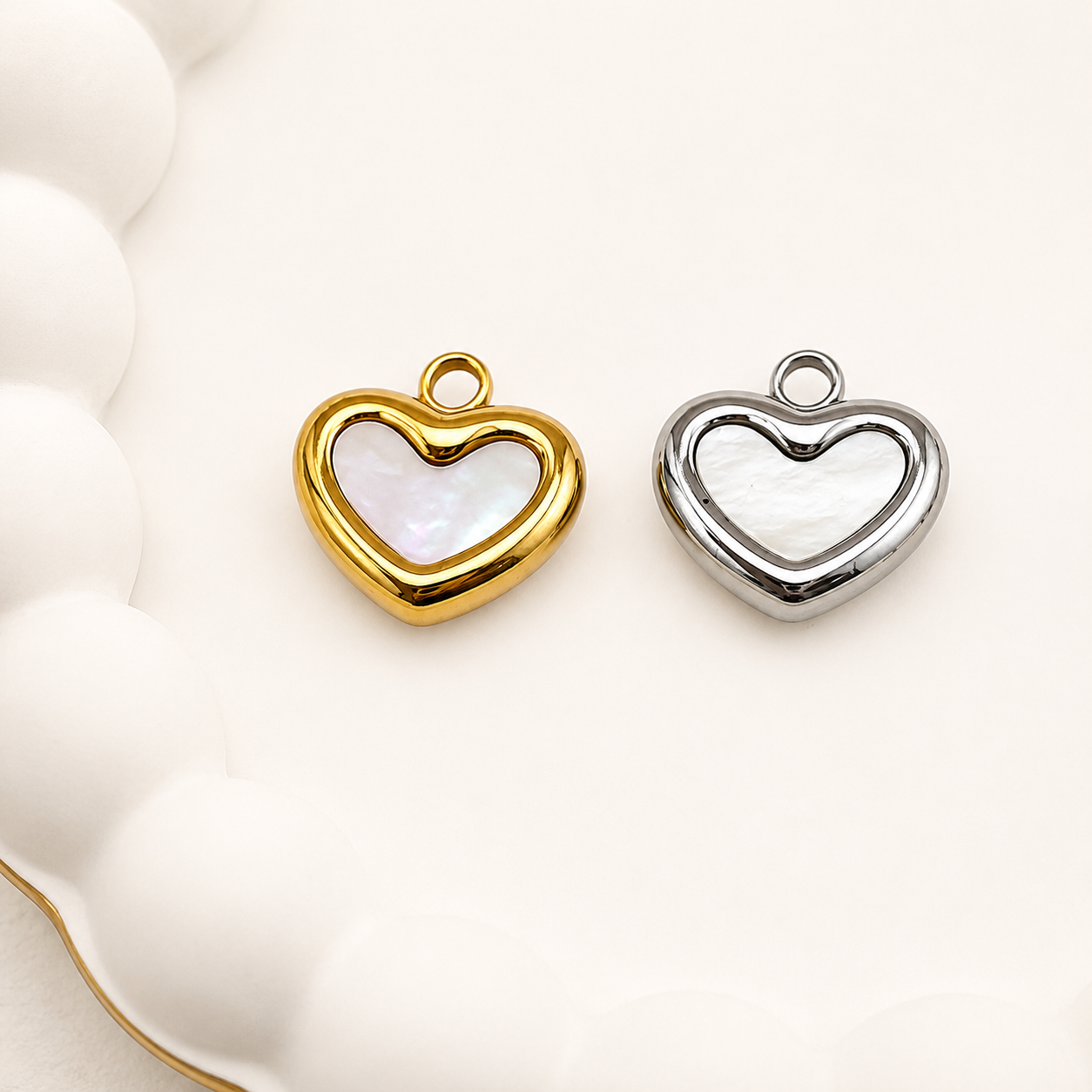 Shell Heart Charm -11mm