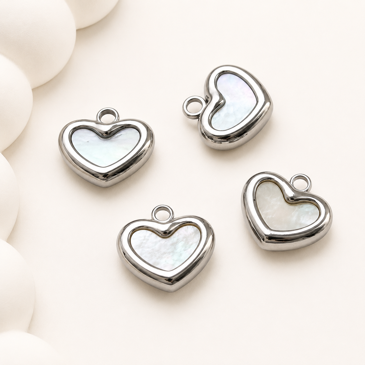 Shell Heart Charm -11mm