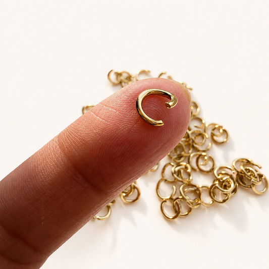 7mm • 17 Gauge - 18K Gold Open Jump Rings (50 Pack)