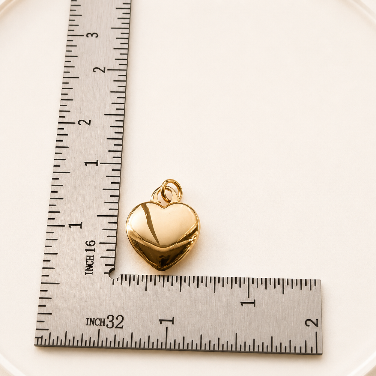 17mm Heart Charm - 316 Surgical Steel | Real 14K Gold