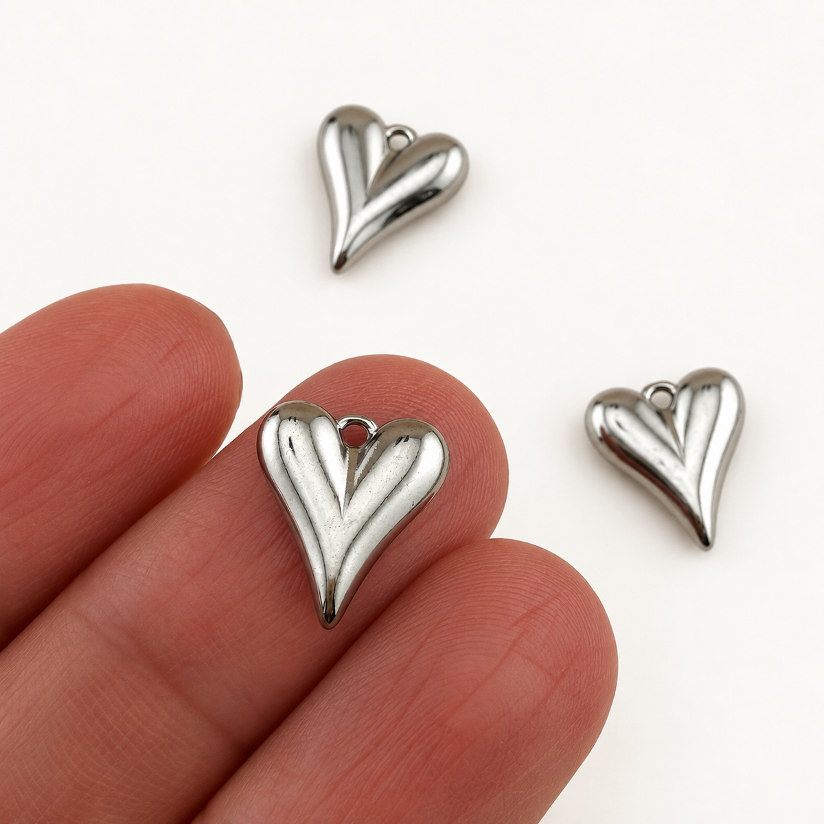 Elongated Heart Charm – 13.5mm