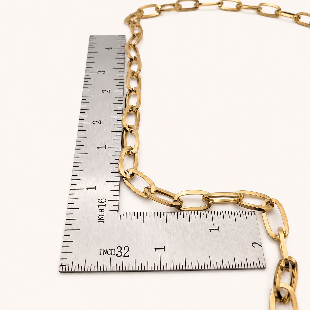 18K Gold PVD Oval Cable Link Chain - 12x6mm