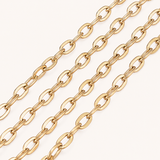 Gold Oval Cable Chain - 6x4mm