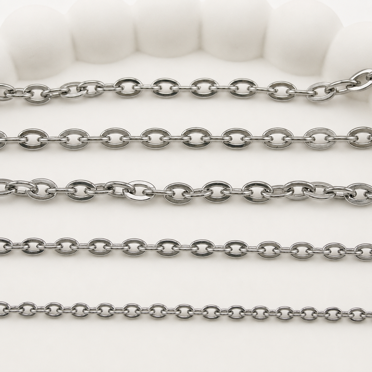 Flat Oval Cable Chain by the Foot - Multiple Sizes