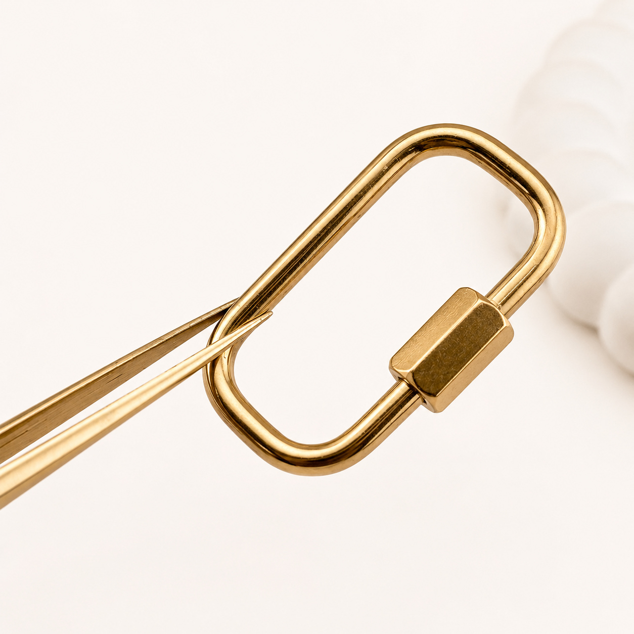 25mm Real 18K Gold Rectangle Carabiner