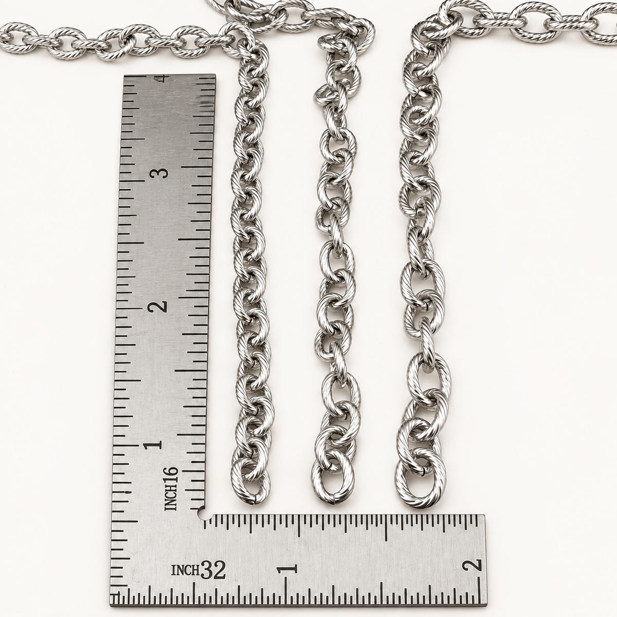 Textured Oval Cable Chain - Multiple Sizes (By the Foot)