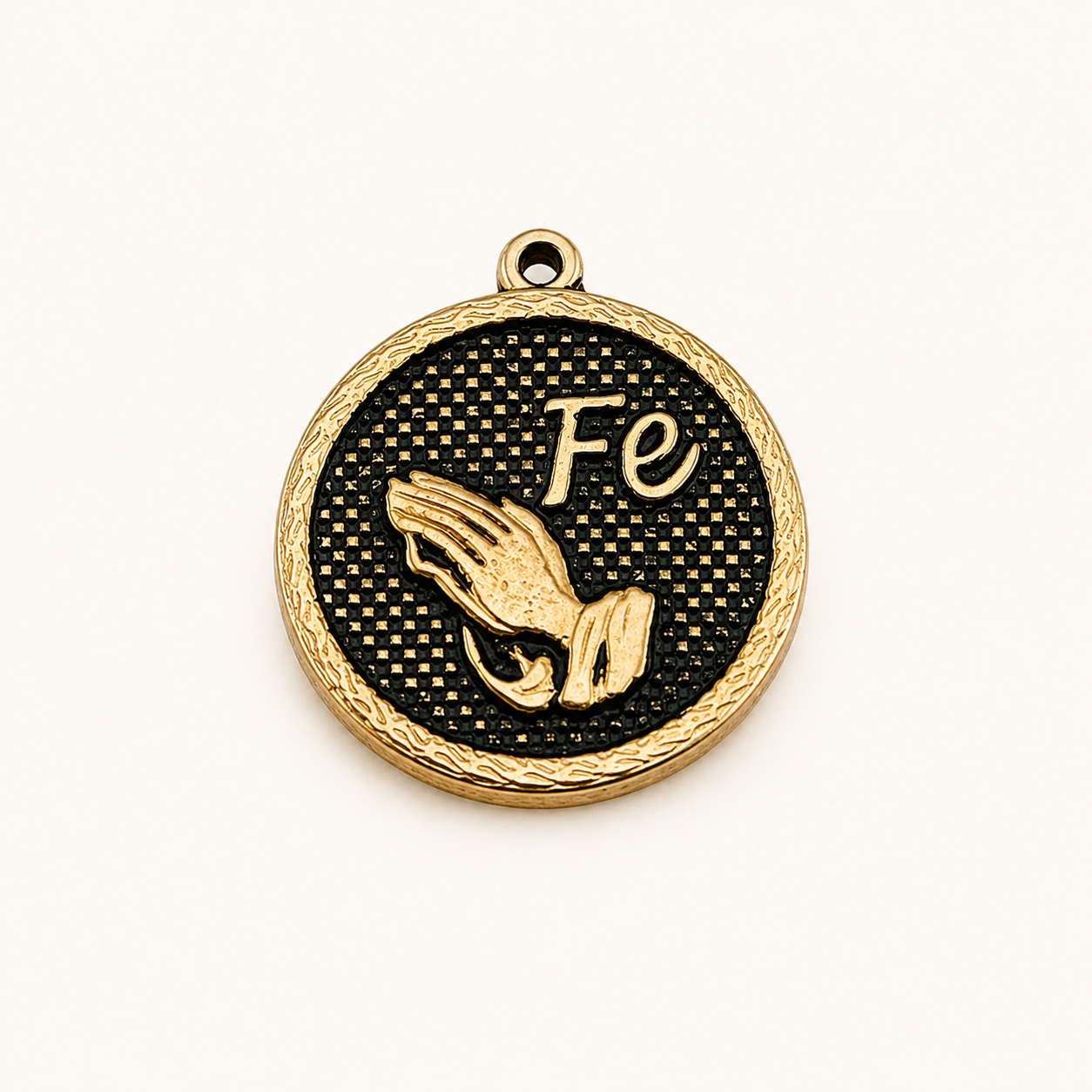 Prayer Hands Charm - Antique Gold Coin