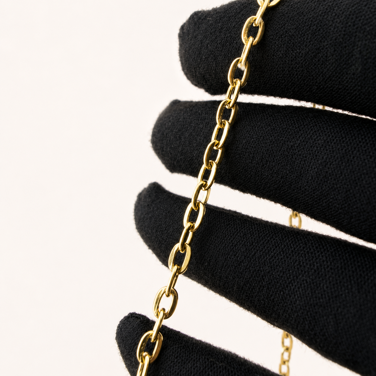 18k Gold Oval Cable Chain - 6x4mm