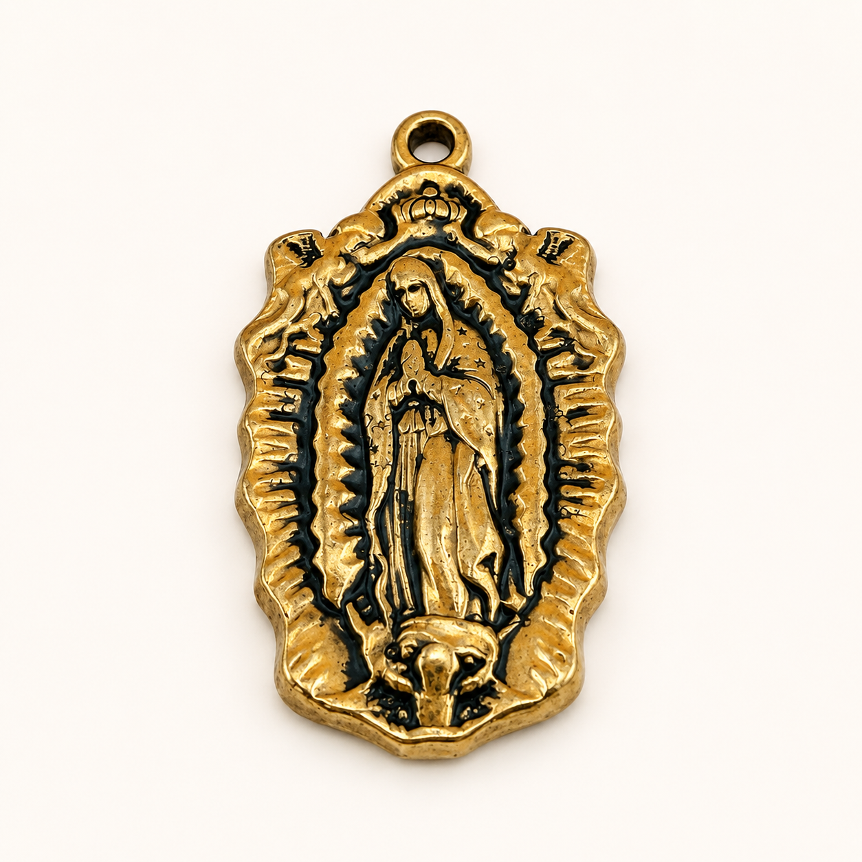 Our Lady of Guadalupe Charm - Antique Gold