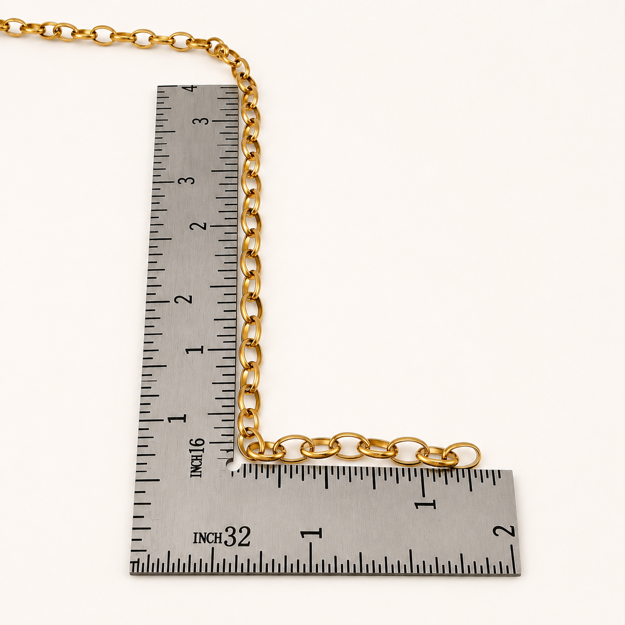 18K Gold Oval Cable Chain - 6x4mm
