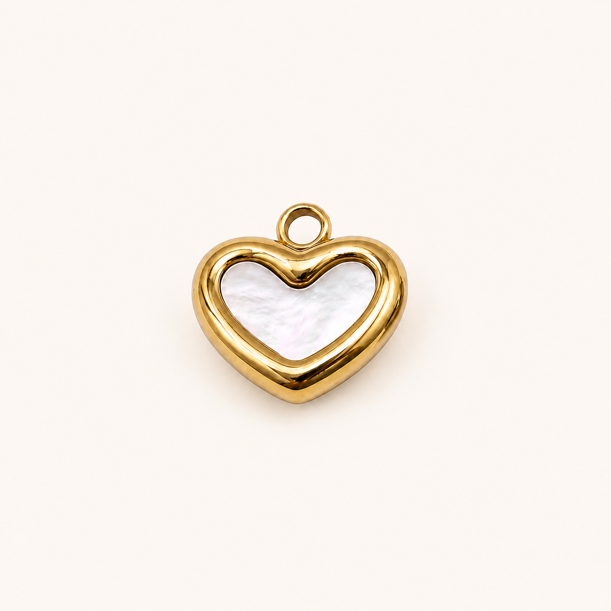 Shell Heart Charm -11mm
