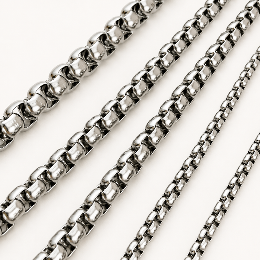Box Chain - Multiple Sizes (By the Foot)