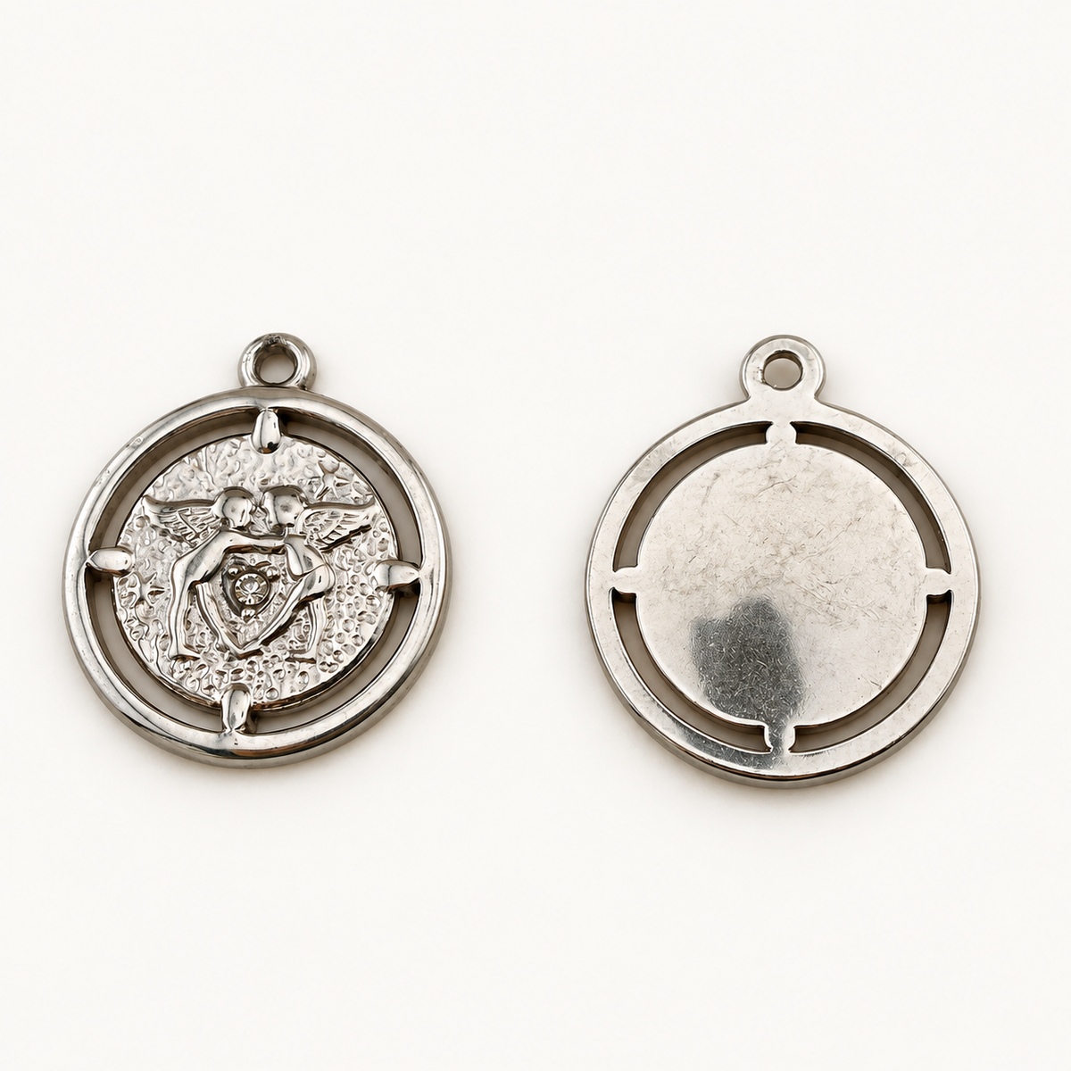 Double Angel Medallion Pendant – 23.5mm