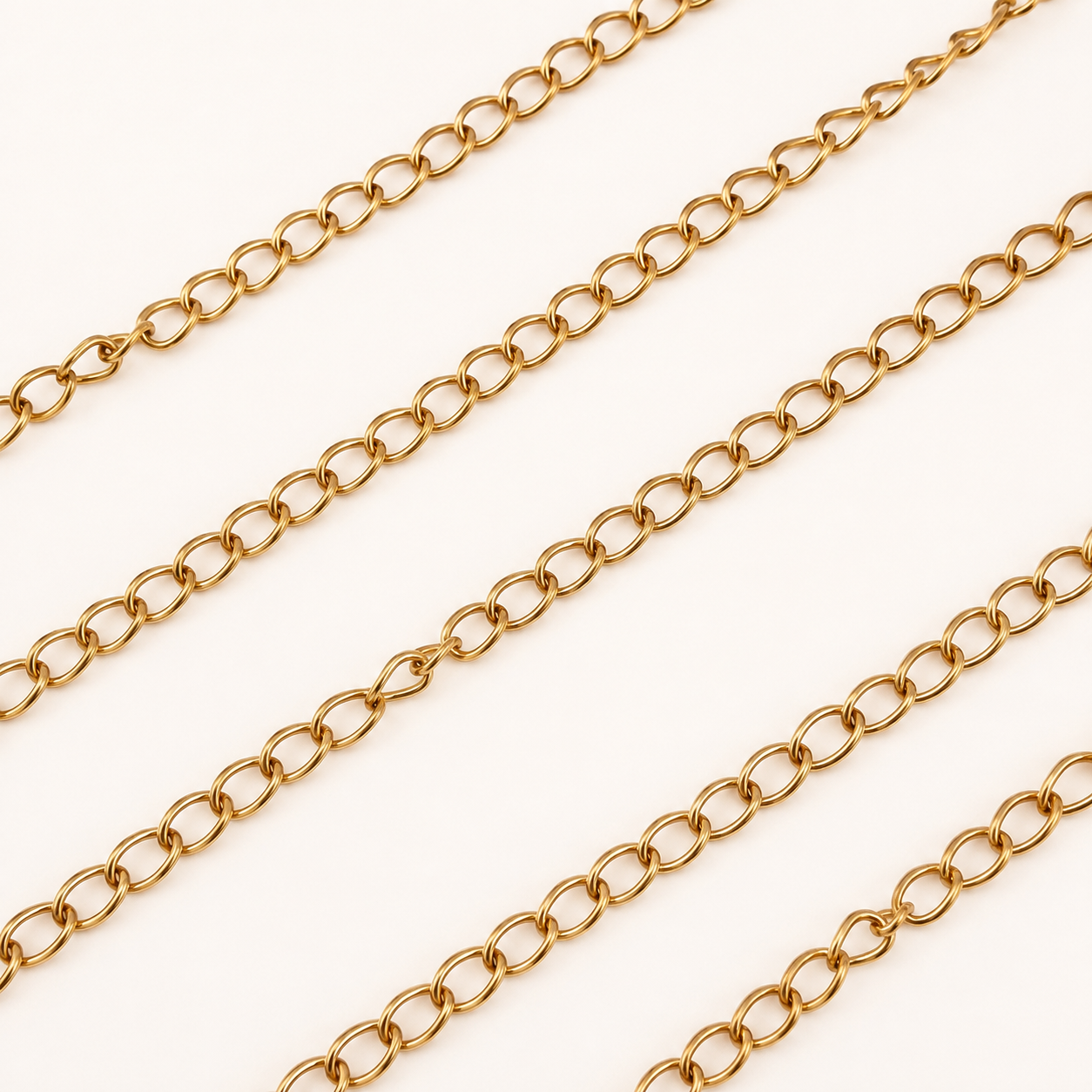 18K Gold Twisted Curb Chain – 4mm