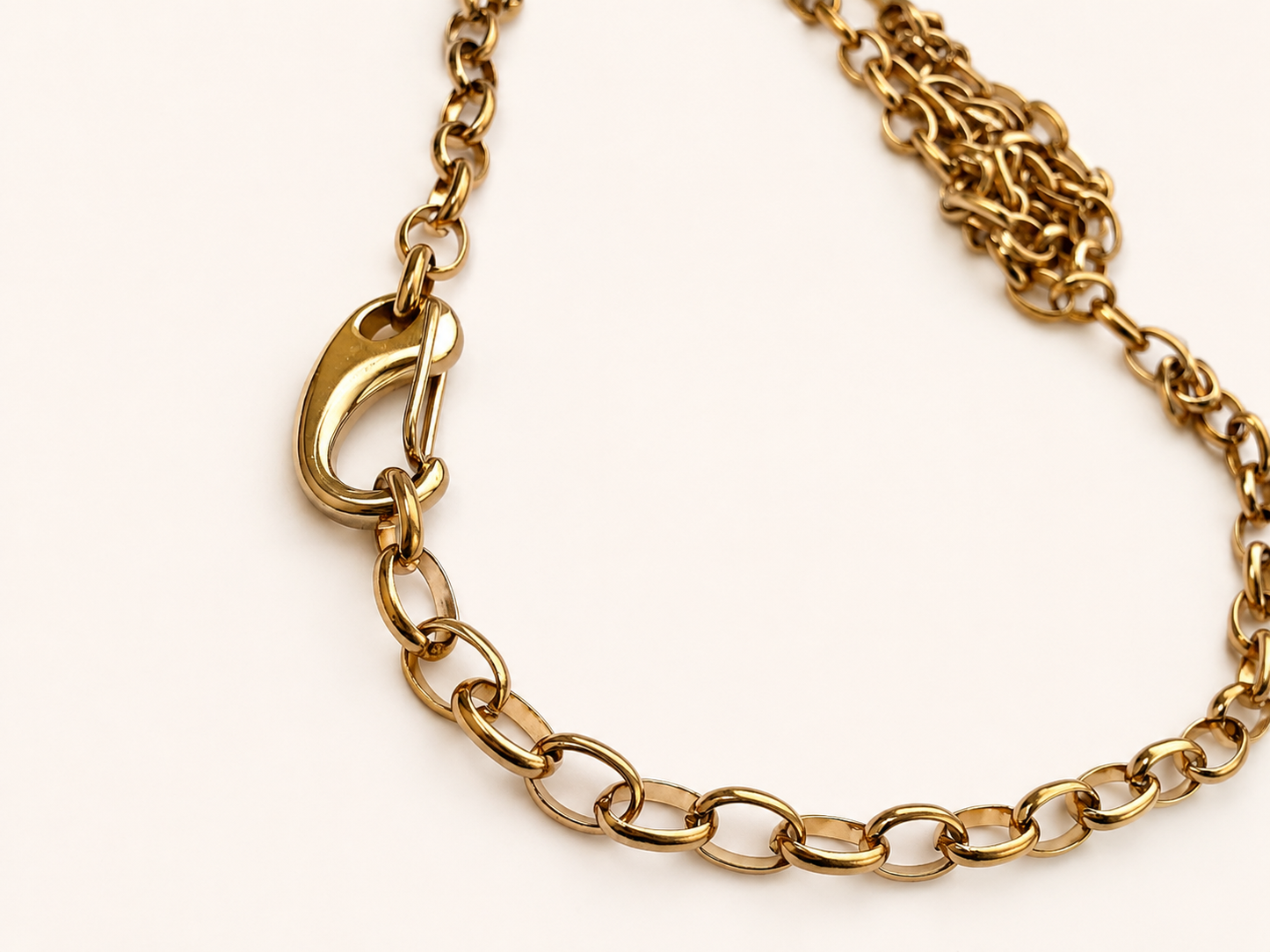 18K Gold Oval Snap Hook Clasp - 16mm