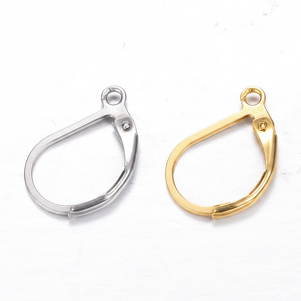 Leverback Earring Hooks - Bright Gold or Silver (10 Pack)
