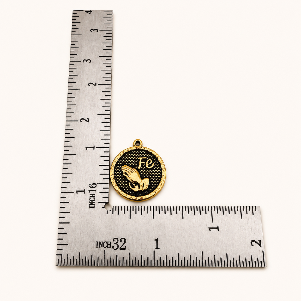 Prayer Hands Charm - Antique Gold Coin