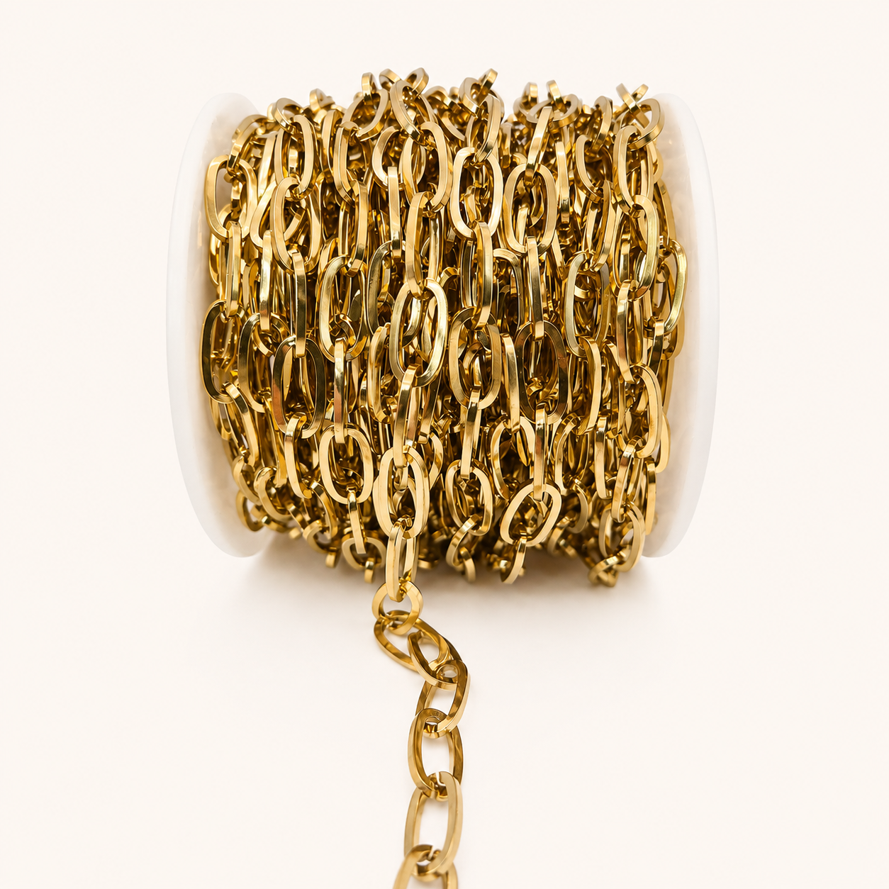 18K Gold PVD Oval Cable Link Chain - 12x6mm