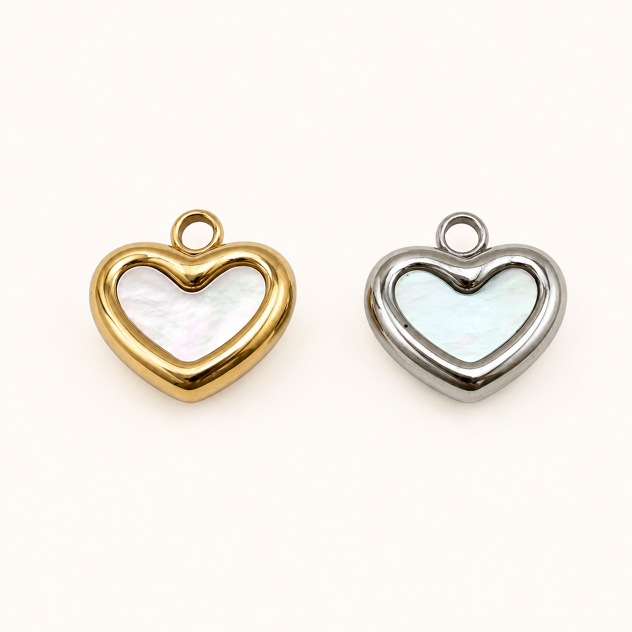 Shell Heart Charm -11mm