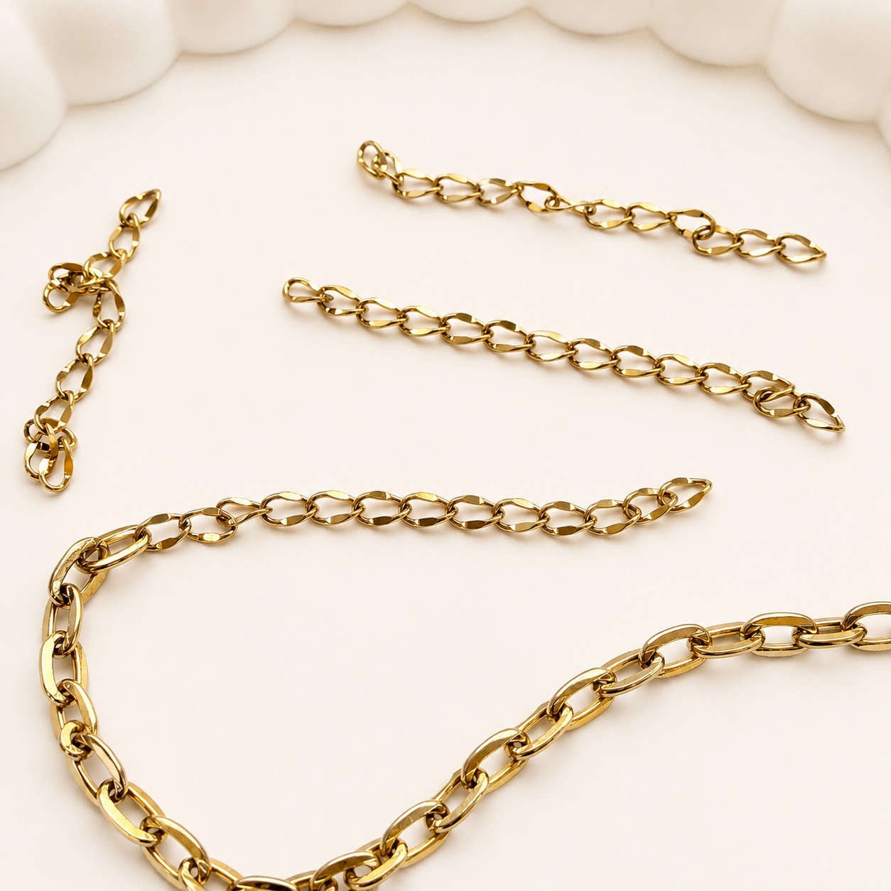 2" Gold Faceted Chain Extender (10 Pack)