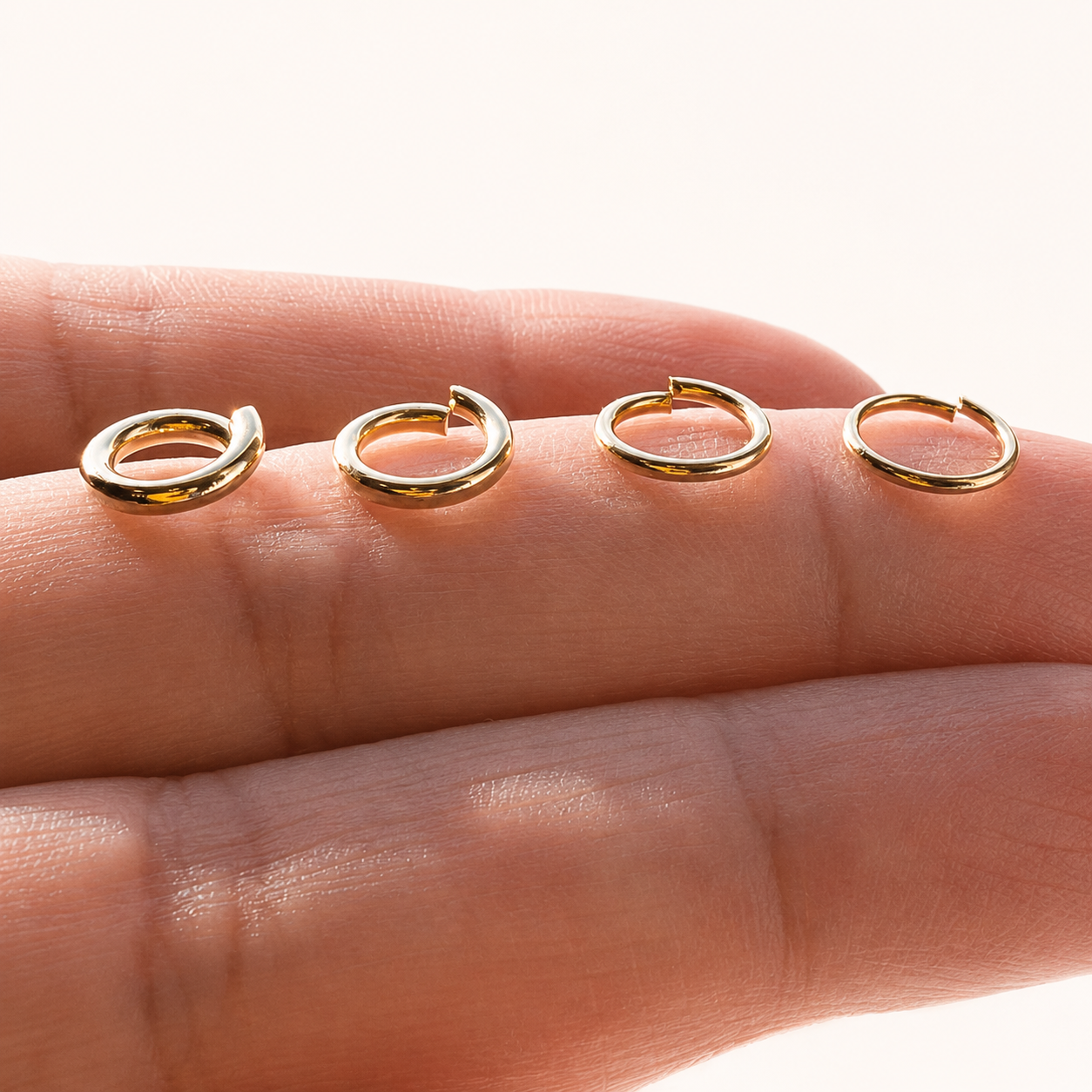 8mm • 24K Gold Open Jump Rings - Multiple Gauges
