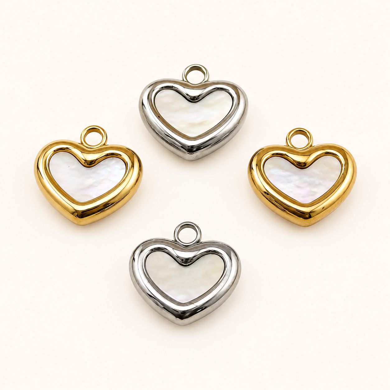 Shell Heart Charm -11mm