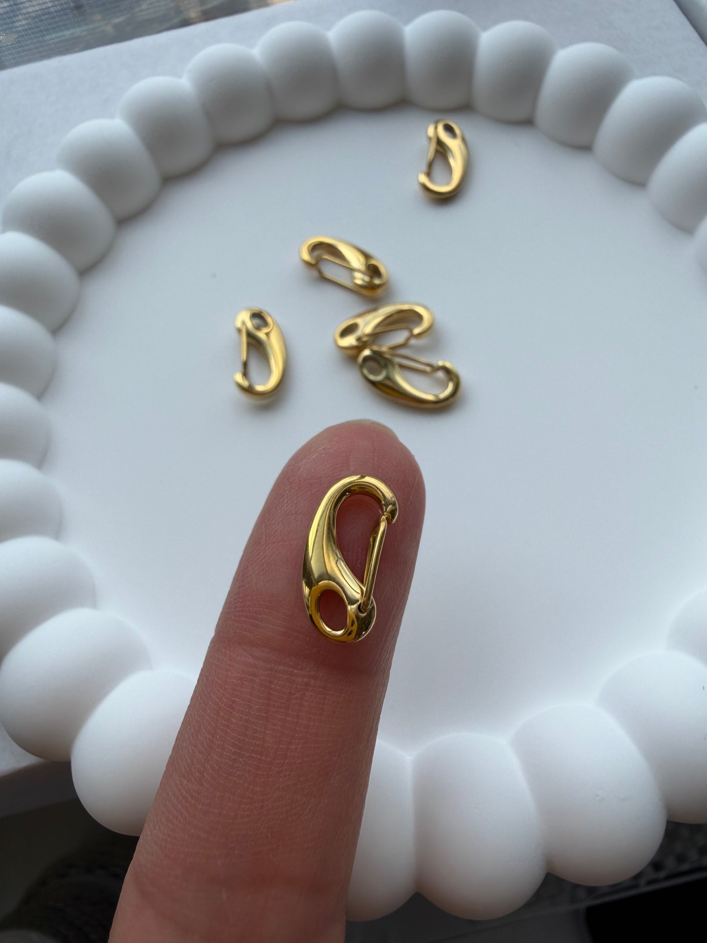 18K Gold Oval Snap Hook Clasp - 16mm