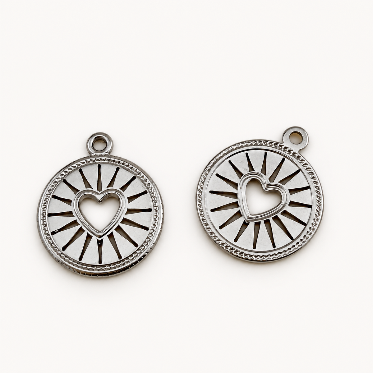 Open Heart Medallion Charm – 18mm