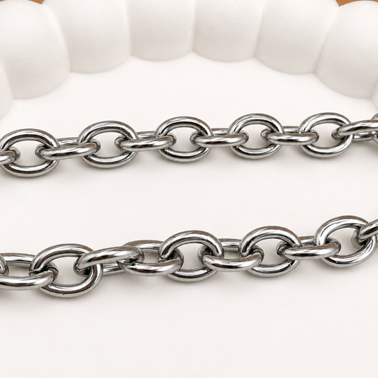 Bold & Thick Oval Cable Chain – 10x7mm (By the Foot)