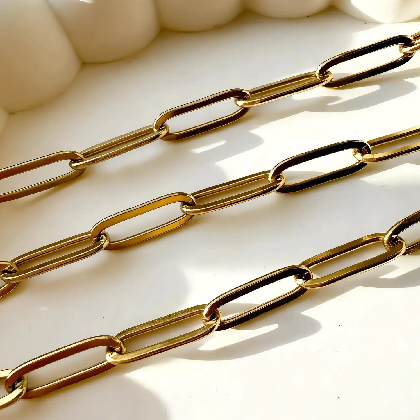 Gold PVD Paperclip Chain - 12x4mm